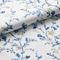 Emily Traditional Wallpaper - White/Blue, Roll