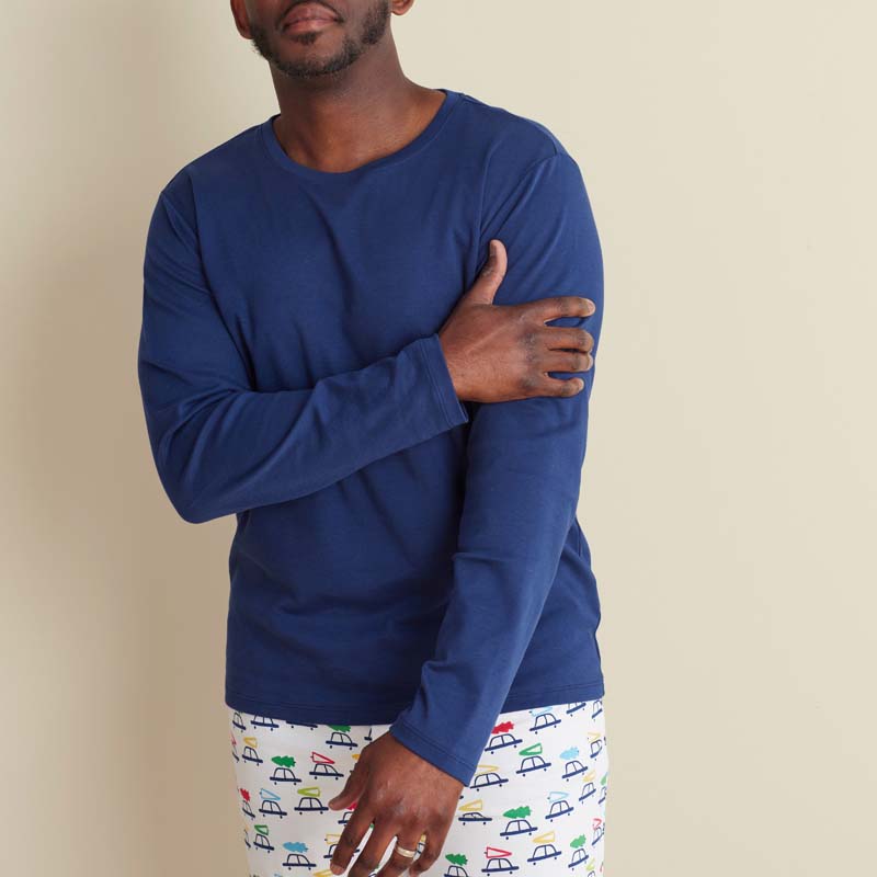 Family Printed Peruvian Cotton Men's Pajama Set - Tree Ride, XXL