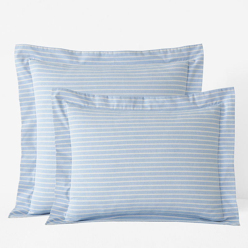 Classic Oxford Yarn-Dyed Stripe Sham - Blue/Beige, Euro