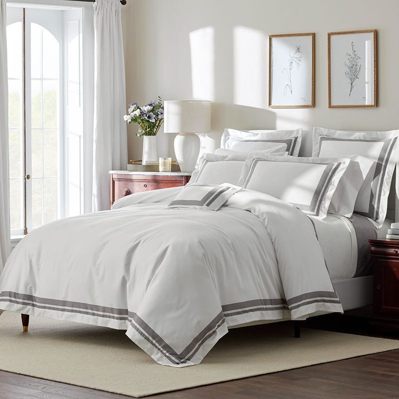 Double Border Premium Smooth Supima® Cotton Wrinkle-Free Sateen Sham - Silver, King