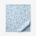 Blossoms and Stripes Classic Cool Cotton Percale Flat Bed Sheet - Garden Poppies, Twin/Twin XL