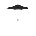 6' Round Outdoor Patio Umbrella, Aluminum with Push Button Tilt - Black Finish, Black