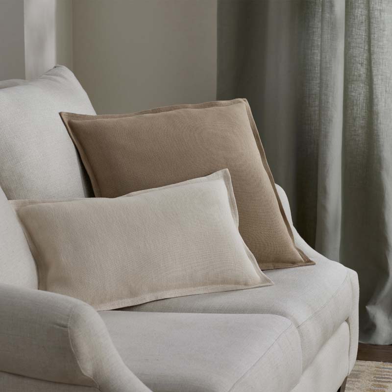 Linen Decorative Square Pillow Cover - Taupe,  24 in. x 24 in.