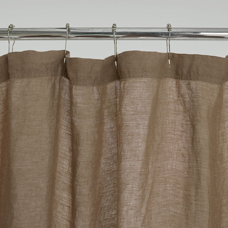 Premium Breathable Washed Linen Solid Shower Curtain - Pine Bark