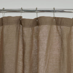 Premium Breathable Washed Linen Solid Shower Curtain - Pine Bark