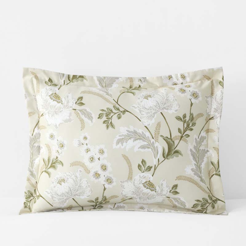 Tranquil Blossom Premium Smooth Wrinkle-Free Sateen Sham - Antique Beige, King