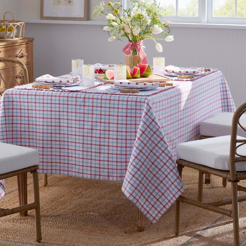 Classic Plaids Yarn-Dyed Tablecloth - Graph Plaid Red, 70 in. x 108 in.