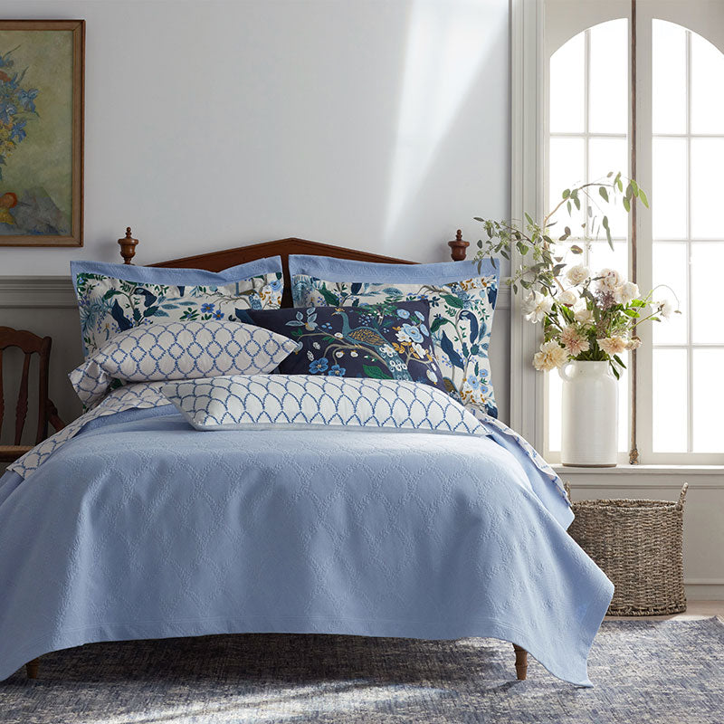 Peacock Classic Smooth Sateen Sham - Ivory Multi, Euro