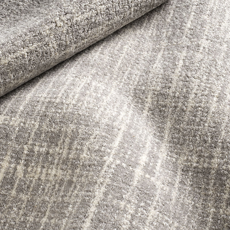 Crosshatch Hand Hooked Wool Rug -  Gray, 4' x 6'