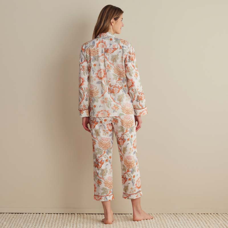 Printed Voile Women's Cropped Pajama Set - Wild Bloom, XS