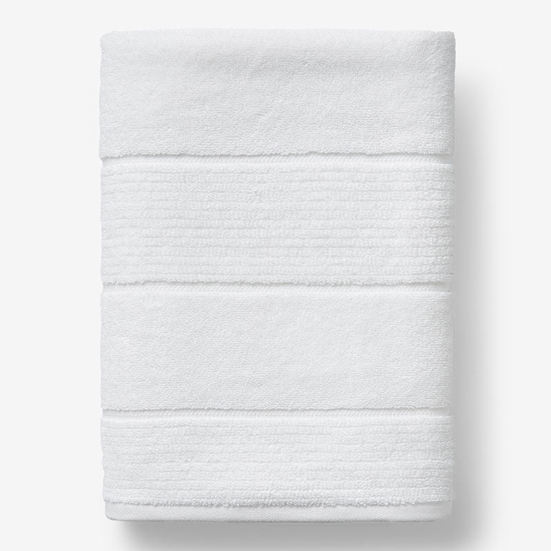 Textured Stripe Bath Sheet - White