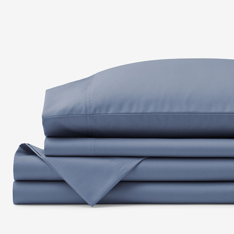 Classic Smooth Wrinkle-Free Sateen Bed Sheet Set - Infinity Blue, Twin XL