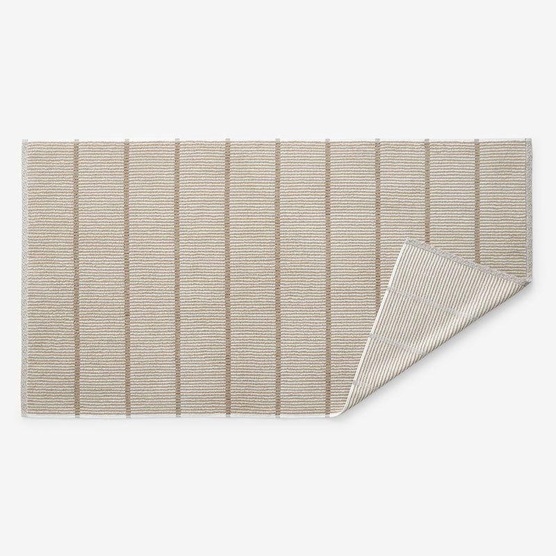 Narrow Stripe Reversible Cotton Washcloths, Set of 2 - Taupe