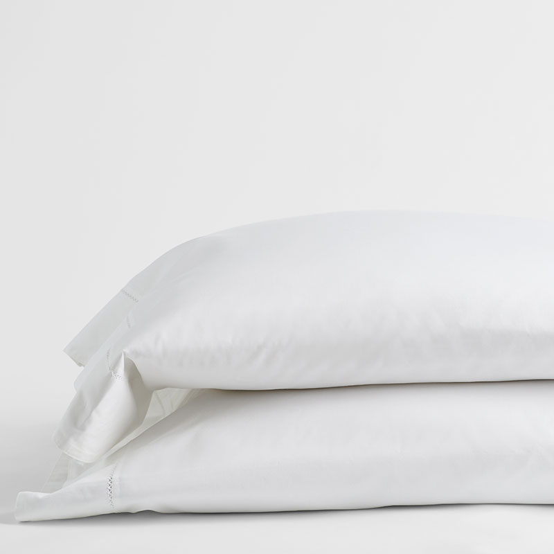 Premium Smooth Organic Cotton Sateen Pillowcase Set - White, Standard