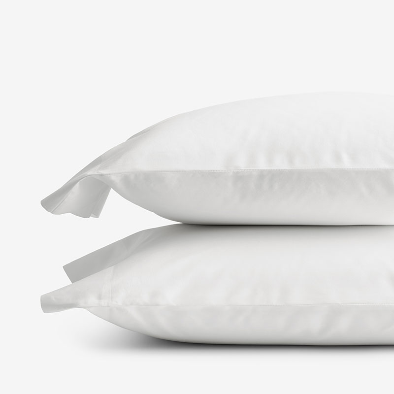 Classic Cool Organic Cotton Percale Solid Pillowcase Set - White, Standard