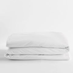 Luxe Smooth Egyptian Cotton Sateen Duvet Cover - White, Oversized King/Cal. King