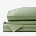 Classic Cool Organic Cotton Percale Solid Bed Sheet Set - Moss Green, Queen