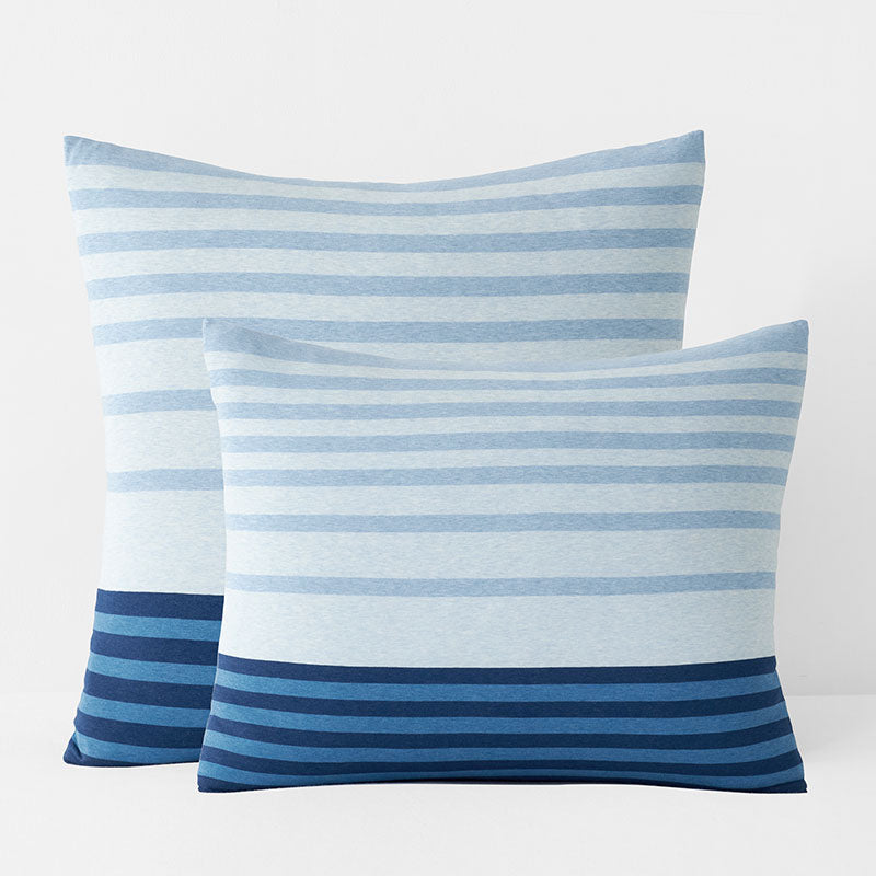 T-Shirt Soft Jersey Knit Stripe Yarn-Dyed Sham - Blue Multi, Standard