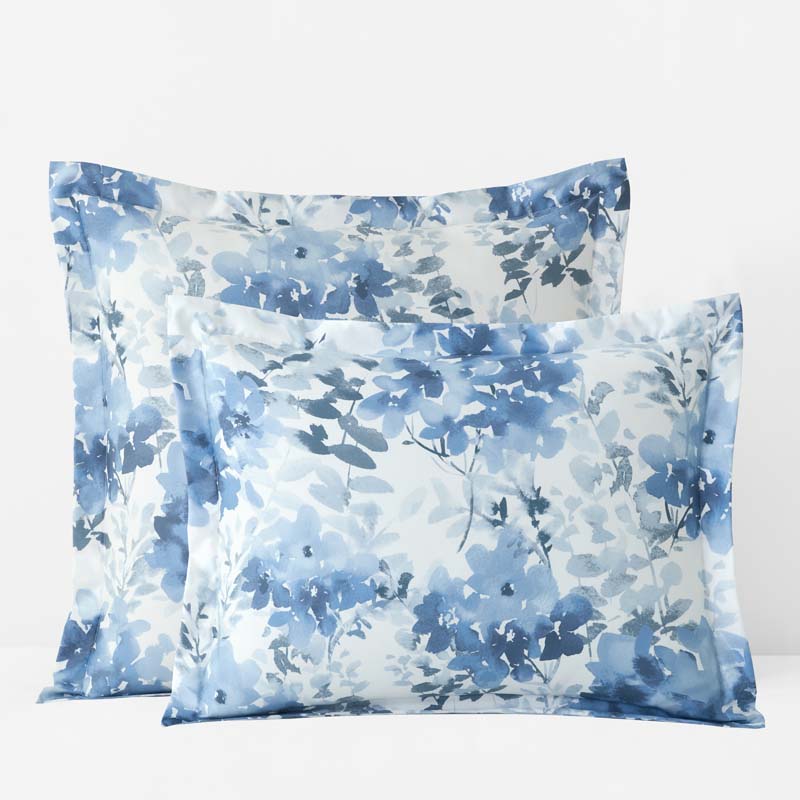 Floral Grove Premium Smooth Wrinkle-Free Sateen Sham - Dusty Blue, Euro