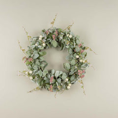 Pink Berries & Lamb’s Ear Wreath