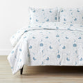 Night Sky Classic Cool Organic Cotton Percale Duvet Cover Set - Blue, Full/Queen