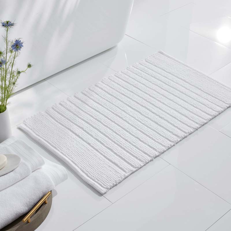 Textured Handwoven Cotton Bath Rug - Stripe, 24 in. x 40 in.