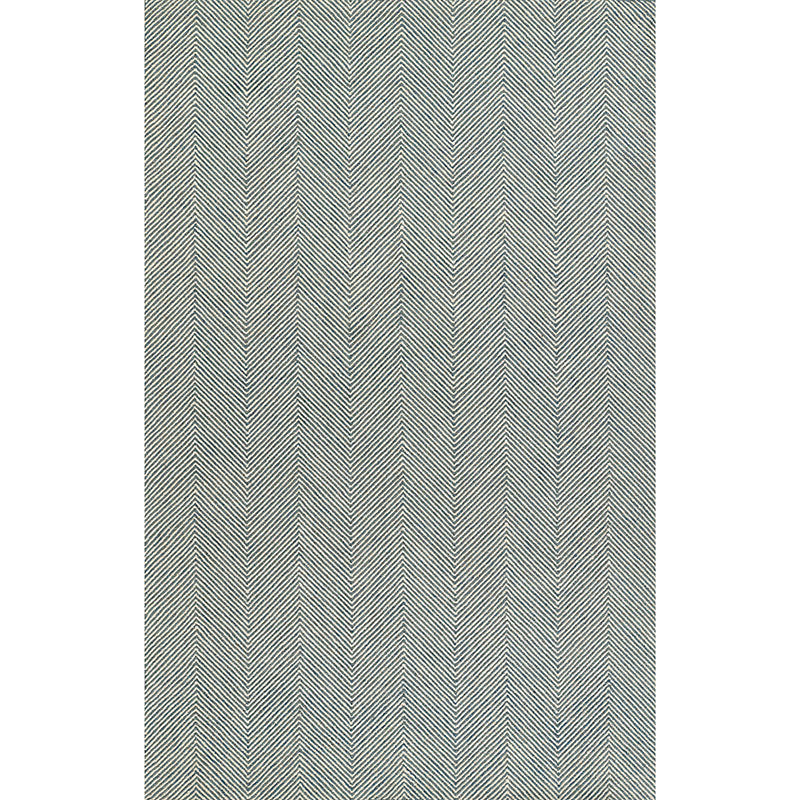 Herringbone Hand Tufted Wool Rug - Blue, 5' x 8'
