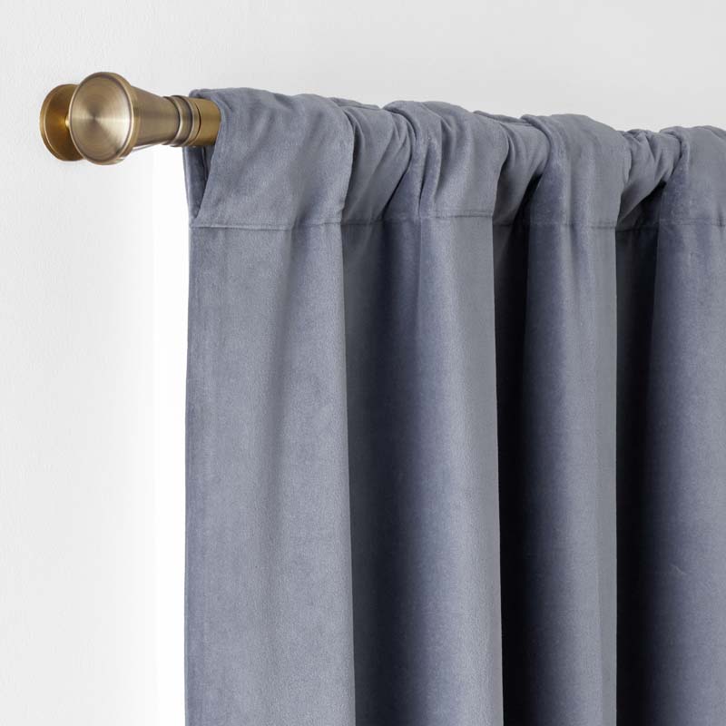 Velvet Blackout Window Curtain - Light Blue, 84 in.