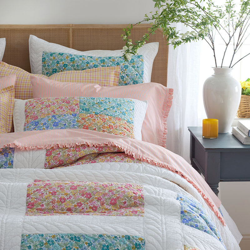 Brenna Patchwork Quilted Sham - White Multi, Standard