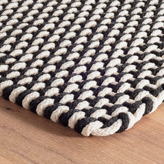 Two-Tone Handwoven Rope Doormat - Black/Ivory, 2' x 3'