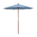Round Outdoor Patio Umbrella, Wood with Manual Lift - Air Blue, 7.5'