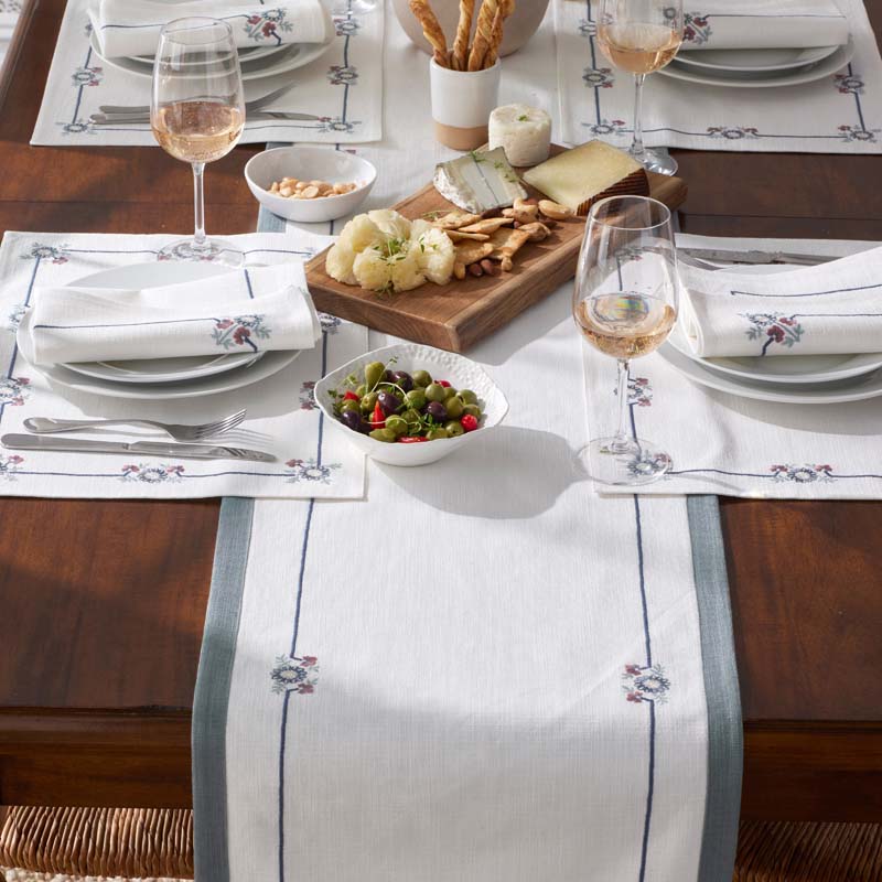 Floral Napkins, Set of 4 - Floral Border