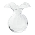 Hibiscus Glass Fluted Vases - Clear, Medium
