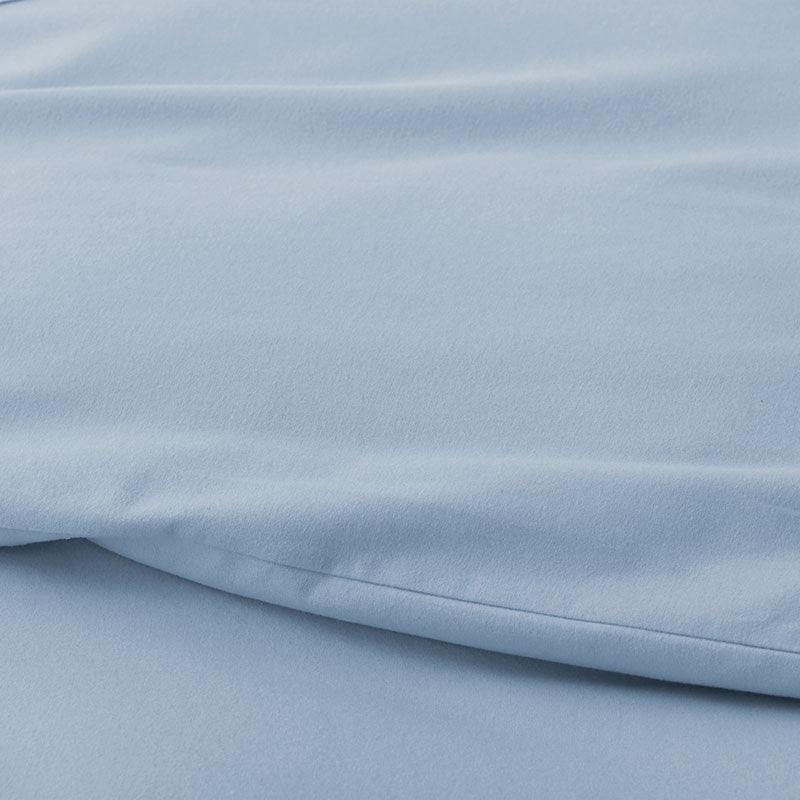 Classic Ultra-Cozy Cotton Velvet Flannel Solid Duvet Cover - Powder Blue, Full/Queen