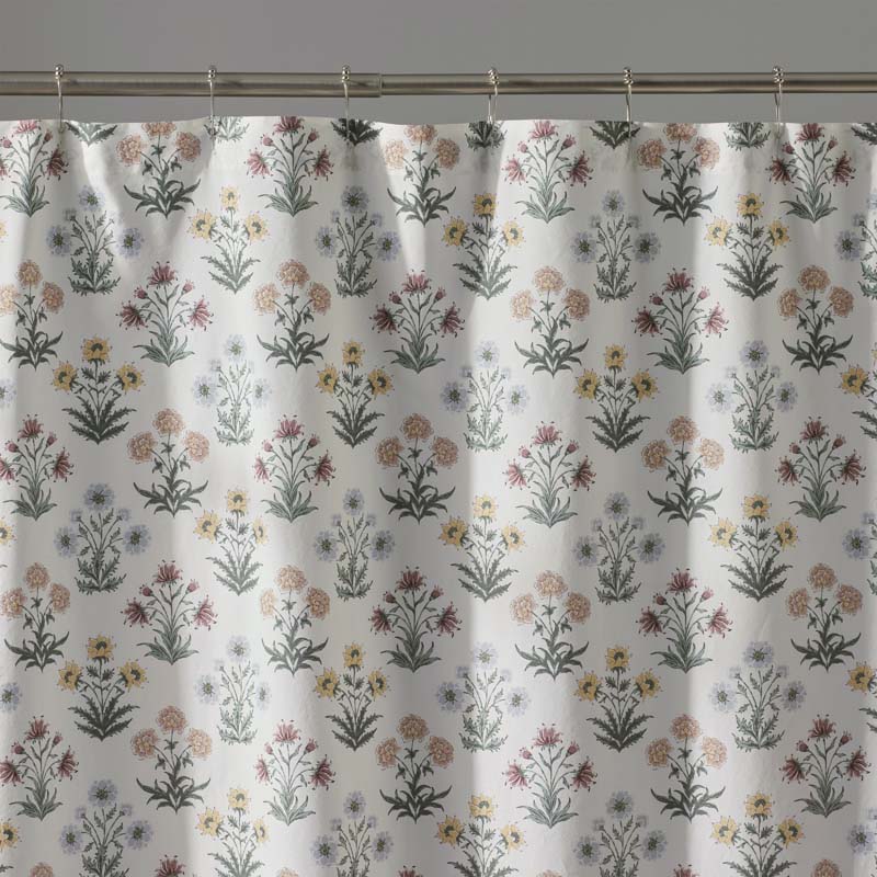 Garden Patch Garment Washed Cotton Percale Shower Curtain - Multi