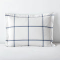 Tailored Stripes and Plaids Classic Cool Cotton Percale Sham - Window Pane Plaid Navy, King