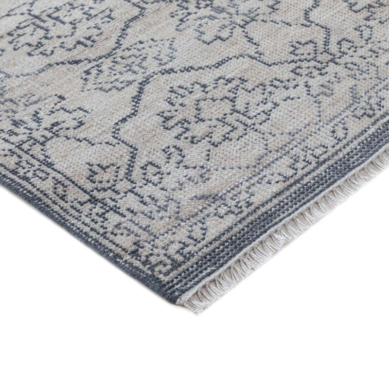 Hand Knotted Performance Rug - Ivory/Slate Blue, 3' x 5'