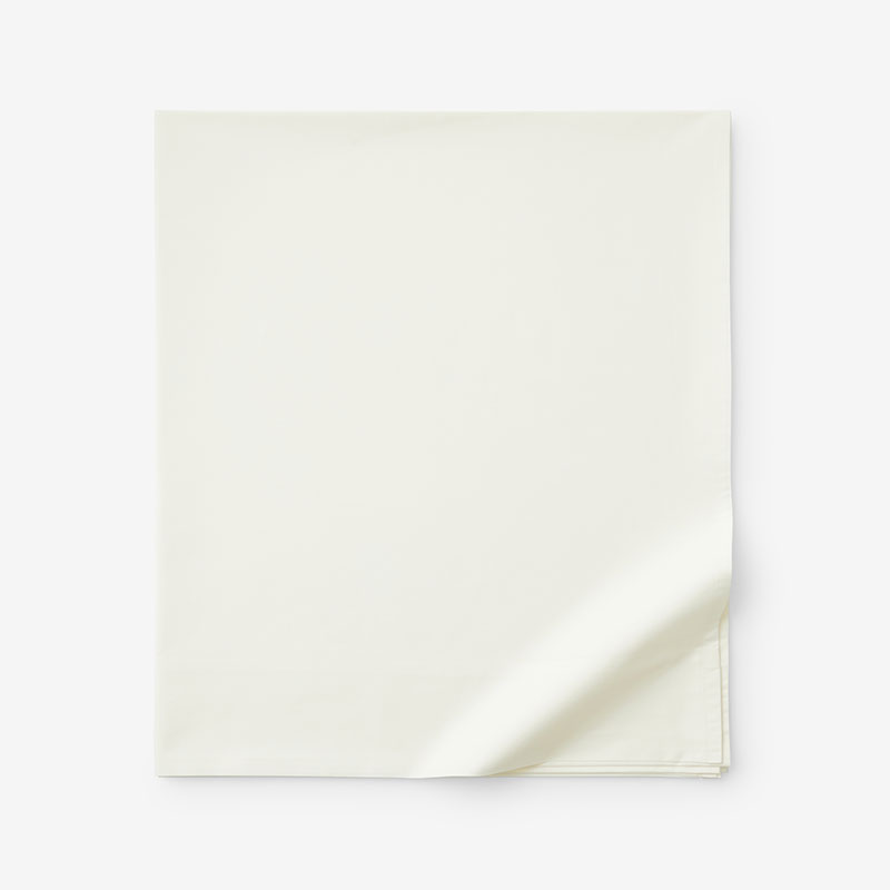 Classic Cool Cotton Percale Flat Bed Sheet - Cream, Full