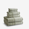 Plush Spa Stripe 6-Piece Bath Set - Light Willow