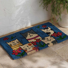 Summer Novelty Coir Doormat - Cat, 24 in. x 36 in.