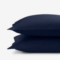 Premium Cool Supima® Cotton Percale Pillowcase Set - Navy, Standard