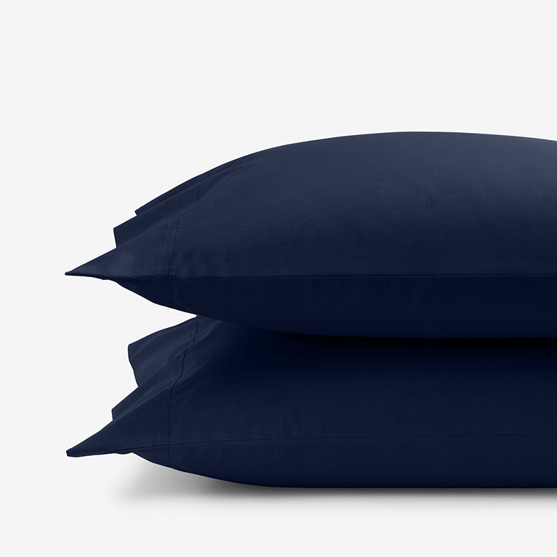 Premium Cool Supima® Cotton Percale Pillowcase Set - Navy, Standard