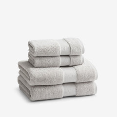 Sterling Supima® Cotton 4-Piece Bath & Hand Towel Set - Silver Mist