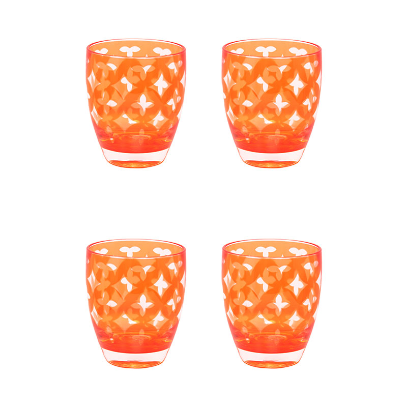Palazzioi Tumblers, Set of 4 -  Orange, Small