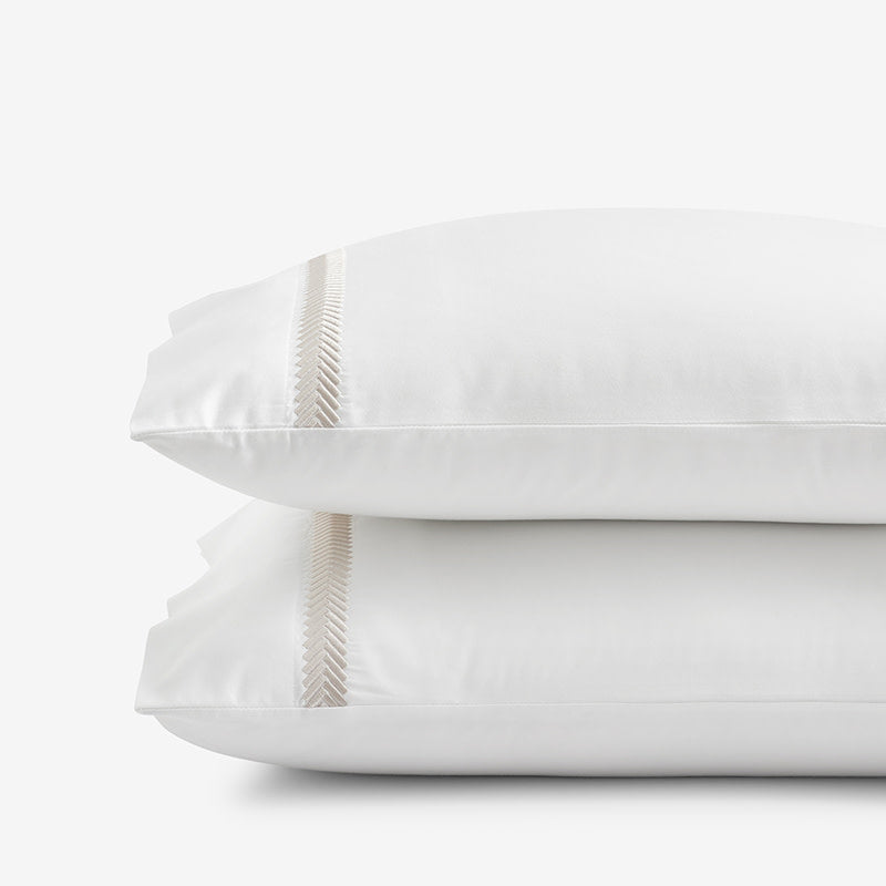Hewett Luxe Smooth Egyptian Cotton Sateen Pillowcase Set - Taupe, Standard