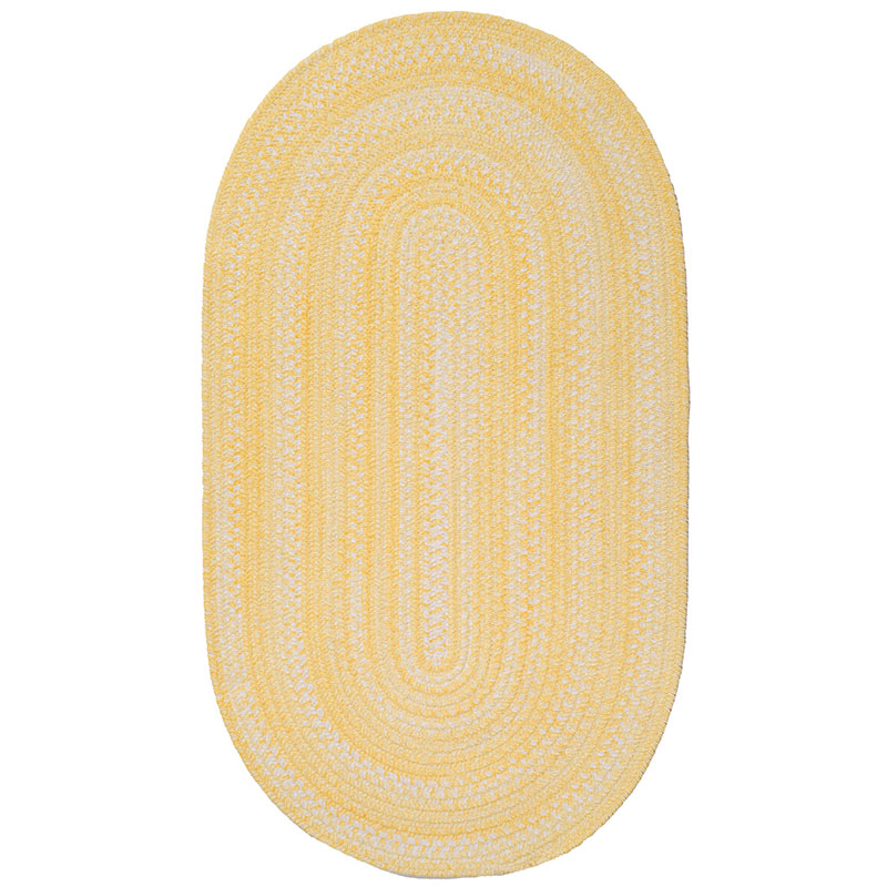 Bambini Braided Chenille Rug - Yellow, 5' x 8' Oval