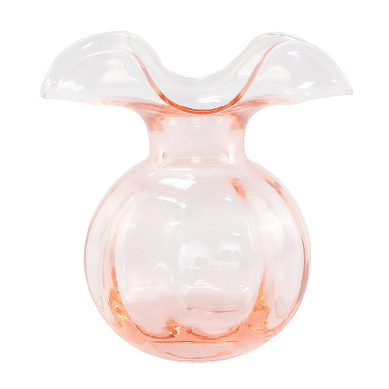 Hibiscus Glass Fluted Vases - Pink, Medium