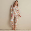 Printed Voile Women's Cropped Pajama Set - Wild Bloom, XL