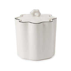 Scallop Cotton Jar - Cream and Black