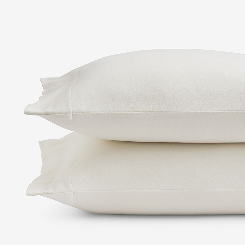 Classic Ultra-Cozy Cotton Velvet Flannel Pillowcase Set - Ivory, King